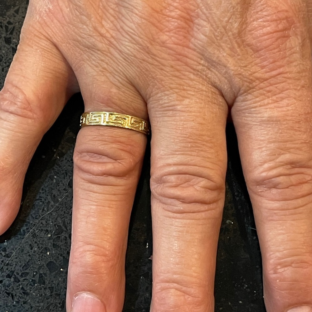 10K Solid Gold Greek Key Design